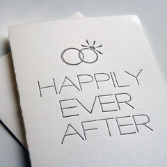 Happy Ever Rings - Letterpress Wedding Congrats Card