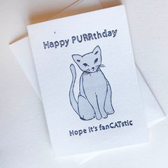 FanCATstic Birthday - Letterpress Birthday Greeting Card