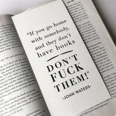 John Waters - Typographic Letterpress Bookmark