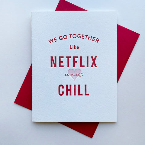 Netflix and Chill Letterpress love card