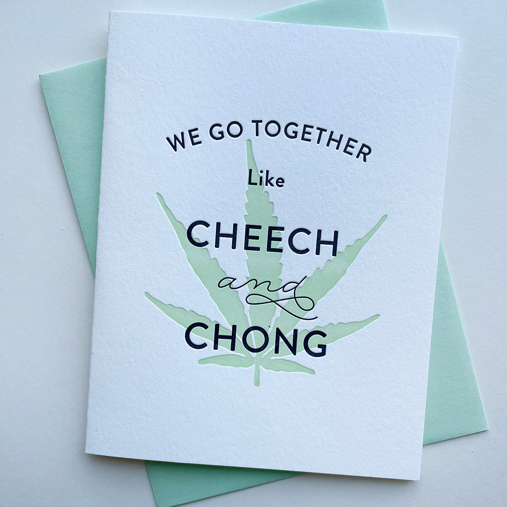 Letterpress love card - Cheech and Chong