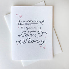 Wedding Love Story - Letterpress Wedding Congrats Card