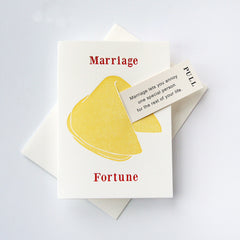Marriage Fortune- Letterpress Wedding Congratulations Greeting Card