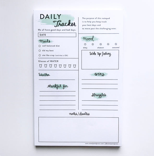 Mint Daily Habit Tracker Notepad