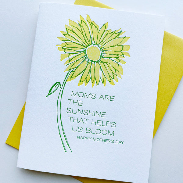 Sunflower Mom - Letterpress Mother's Day Greeting Card