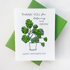 Helping Me Grow Mom - Letterpress Mother's Day Greeting Card