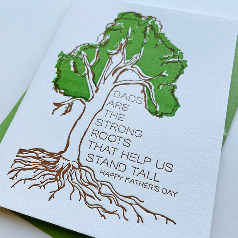 Strong Roots Dad Letterpress Father's Day card