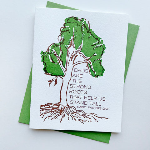 Strong Roots Dad Letterpress Father's Day card