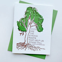 Strong Roots Dad - Letterpress Father's Day Greeting Card