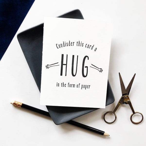 Letterpress sympathy card - Paper Hug