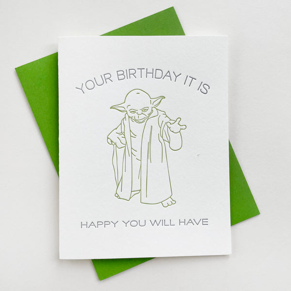 Letterpress birthday card - Birthday It Is