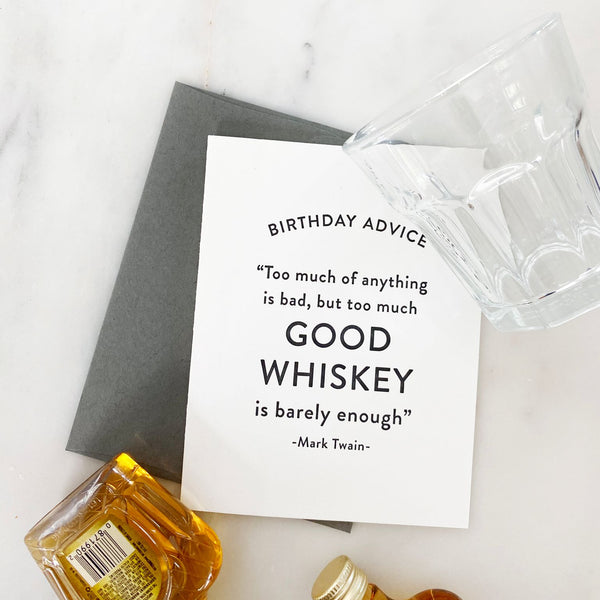 Birthday Whiskey - Letterpress Birthday Greeting Card