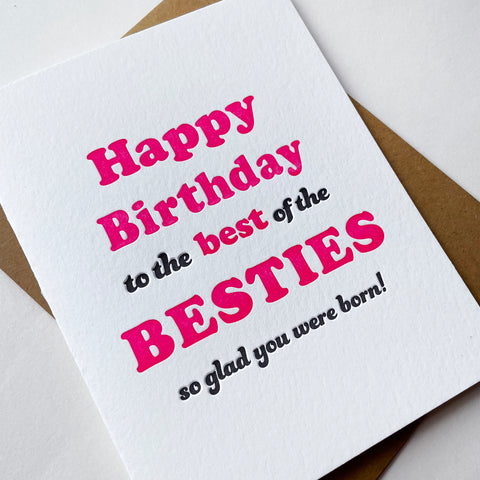 Letterpress Birthday card - Bestie Birthday