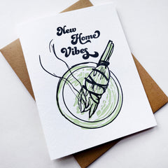 New Home Vibes - Letterpress Housewarming Congrats Card