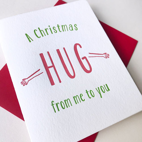 Christmas Hug -  Steel Petal Press Letterpress Card