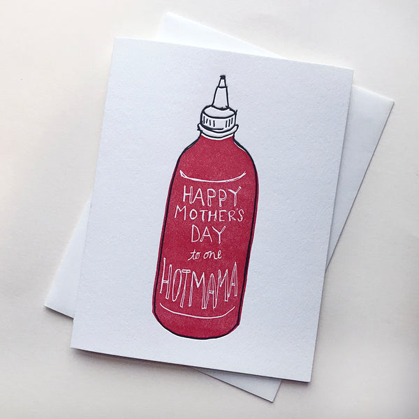 Hot Mama Sauce - Letterpress Mother's Day Greeting Card