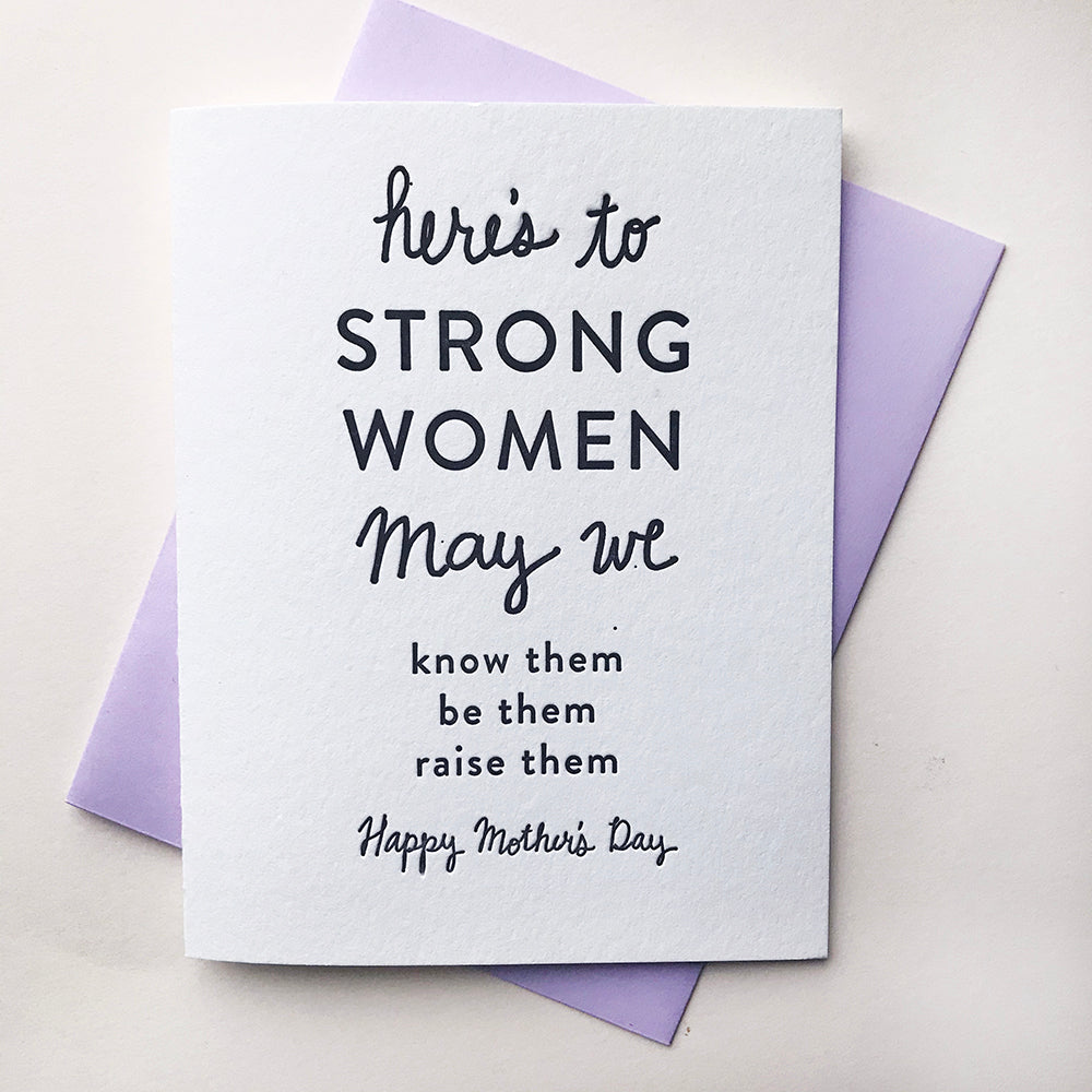 Letterpress Mother's Day Card - Strong Mother's