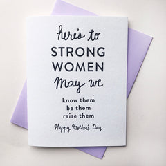 Strong Mother's - Letterpress Mother's Day Greeting Card