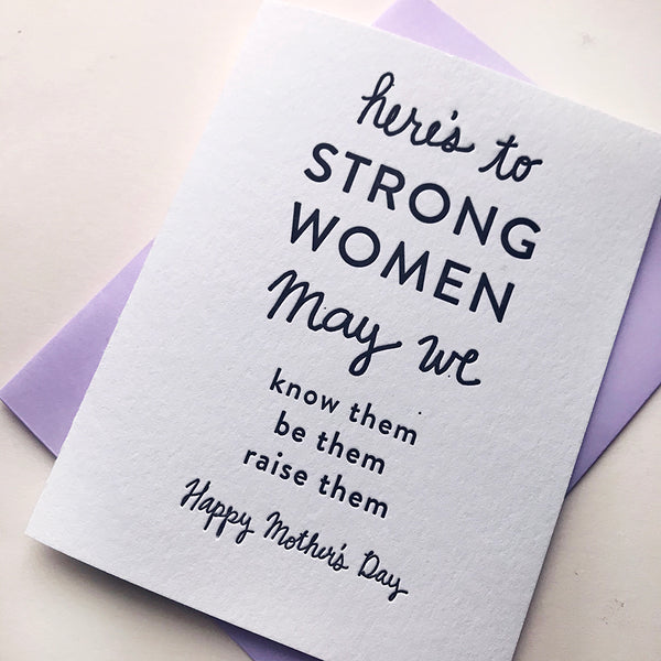 Letterpress Mother's Day Card - Strong Mother's