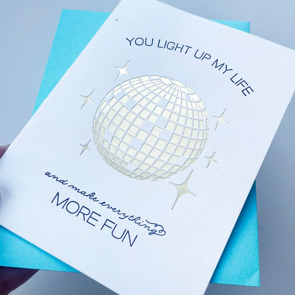 Letterpress Love card - Light Up My Life