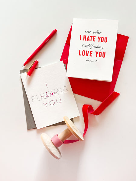 Letterpress love card - Fucking Love