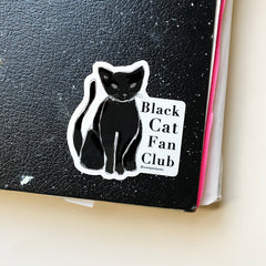 Black Cat Fan Cub Die-Cut Sticker