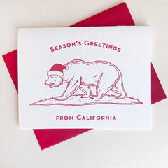 Season's Greetings California - Regional Letterpress Christmas Holiday Greeting Card