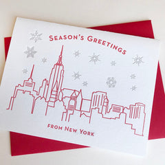 Season's Greetings New York - Regional Letterpress Holiday Christmas Card
