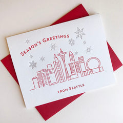 Season's Greetings Seattle - Regional Letterpress Holiday Christmas Card