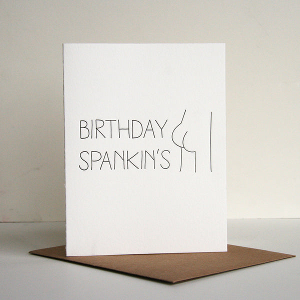 Birthday Spankings - Letterpress Birthday Greeting Card