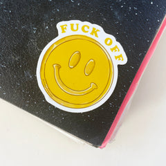 Fuck Off Happy Face Die-Cut Sticker