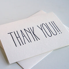 Thank You!! - Letterpress Thank You Greeting Card