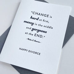 Happy Divorce - Letterpress Divorce Congrats Card