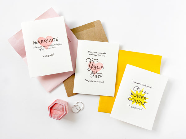 Letterpress wedding card - Power Couple