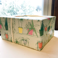 House Plants Gift Wrapping Paper - Roll of 3 Sheets