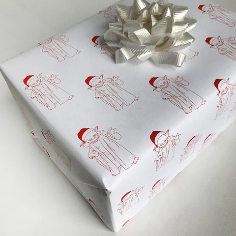 Christmas It Is Gift Wrap - Sheet - Steel Petal Press