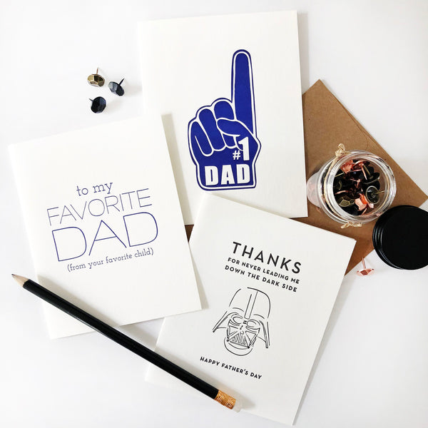 Letterpress Father's Day card - Favorite Dad