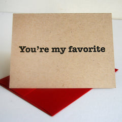 My Favorite Craft - Letterpress Friendship, Love and Valentine's Greeting Card