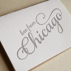 Love from Chicago - Letterpress Regional Greeting Card