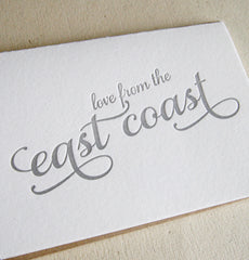Love from the East Coast - Letterpress Regional Greeting Card