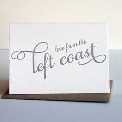Love from the Left Coast - Letterpress Regional Greeting Card
