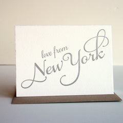 Love from New York - Letterpress Regional Greeting Card