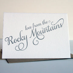 Love from the Rocky Mountains - Letterpress Regional Greeting Card
