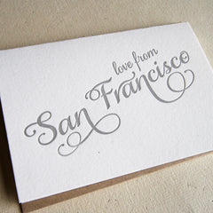 Love from San Francisco - Letterpress Regional Greeting Card